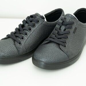 NEW ECCO Soft 7 Women's Sneakers - Black Crackled Leather EU 37